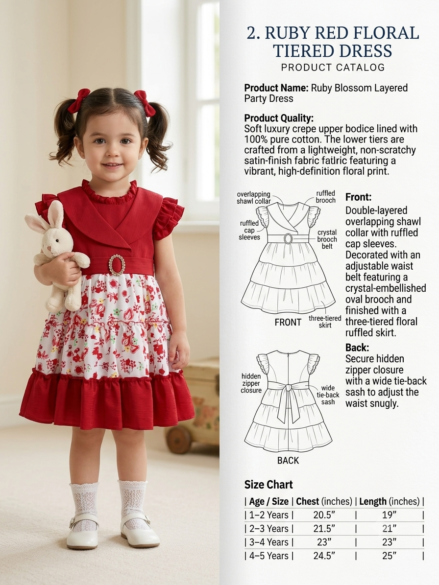 RUBY RED FLORAL DRESS